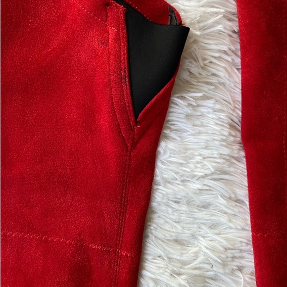 New womens Sz 6.5 over the knee high heels red suede sexy party boots - Picture 3 of 10